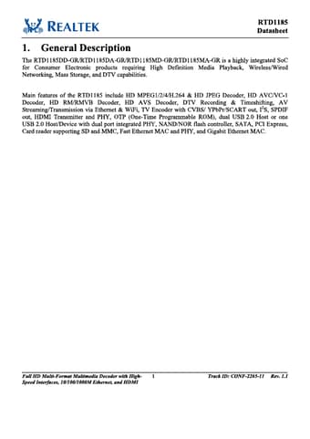  Datasheet Preview Page 1