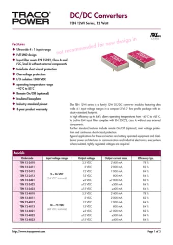  Datasheet Preview Page 1