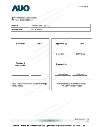  Datasheet Preview Page 1