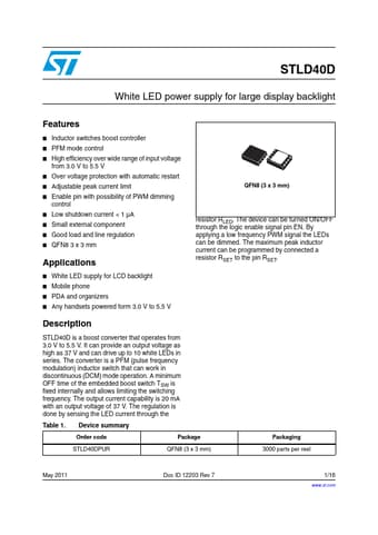  Datasheet Preview Page 1