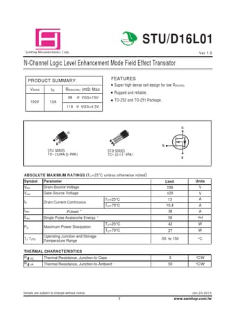  Datasheet Preview Page 1