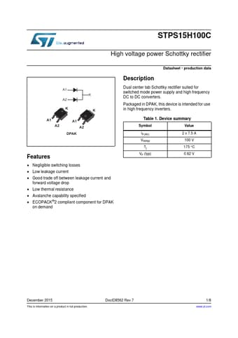  Datasheet Preview Page 1