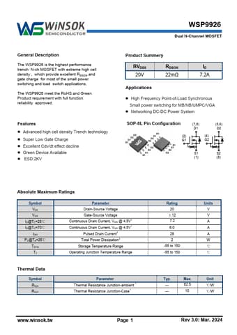  Datasheet Preview Page 1