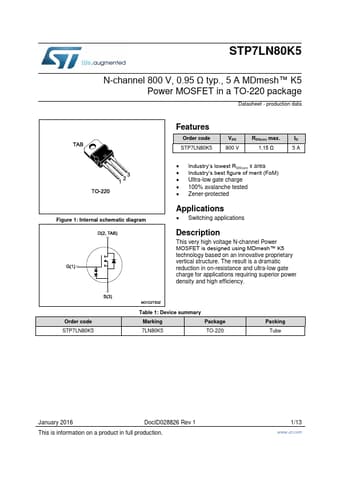  Datasheet Preview Page 1