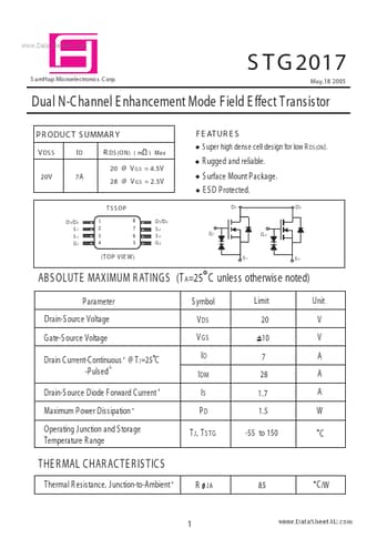  Datasheet Preview Page 1