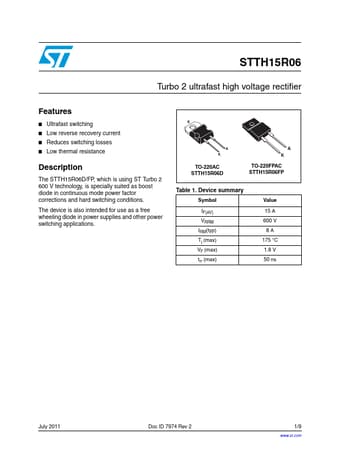  Datasheet Preview Page 1