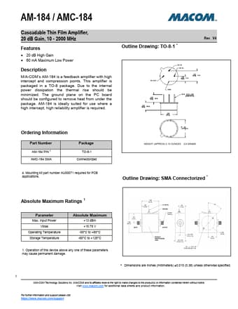  Datasheet Preview Page 1