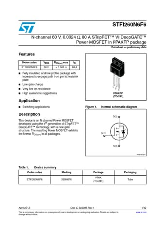 Datasheet Preview Page 1