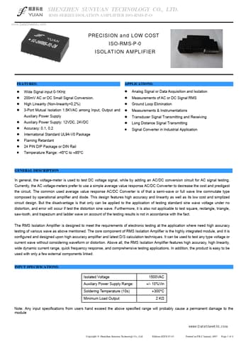  Datasheet Preview Page 1