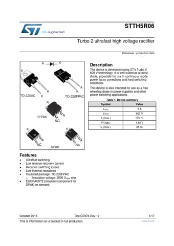  Datasheet Preview Page 1