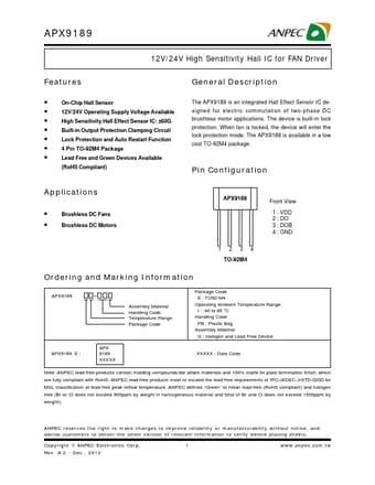  Datasheet Preview Page 1