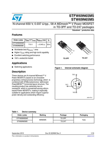  Datasheet Preview Page 1