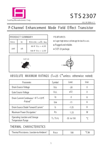  Datasheet Preview Page 1