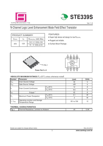  Datasheet Preview Page 1