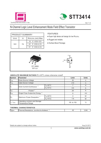  Datasheet Preview Page 1