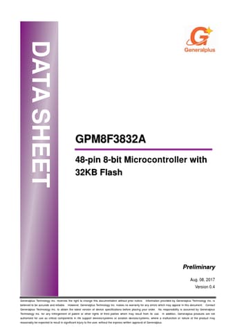 Datasheet Preview Page 1