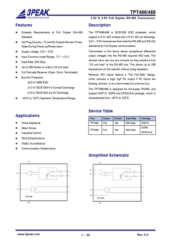  Datasheet Preview Page 1