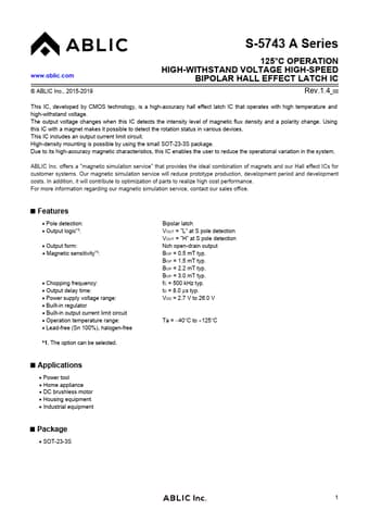  Datasheet Preview Page 1