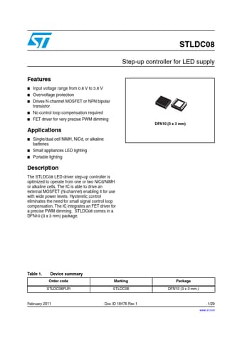 Datasheet Preview Page 1