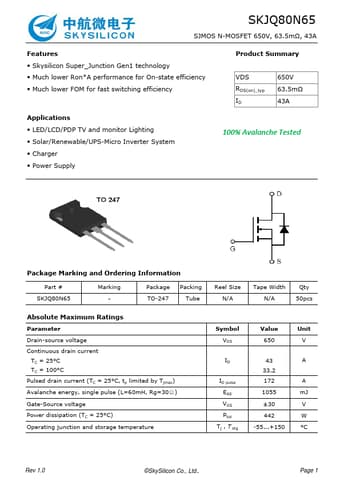  Datasheet Preview Page 1
