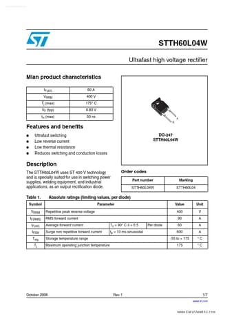  Datasheet Preview Page 1