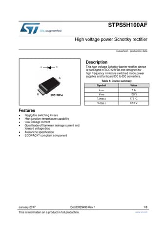  Datasheet Preview Page 1