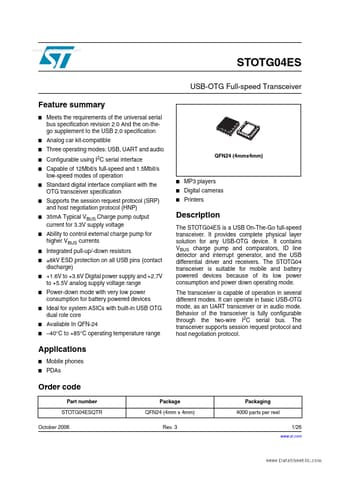  Datasheet Preview Page 1