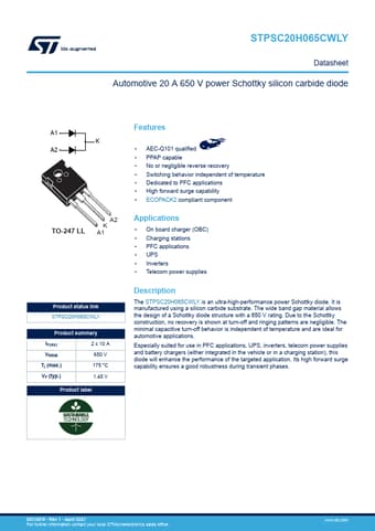  Datasheet Preview Page 1