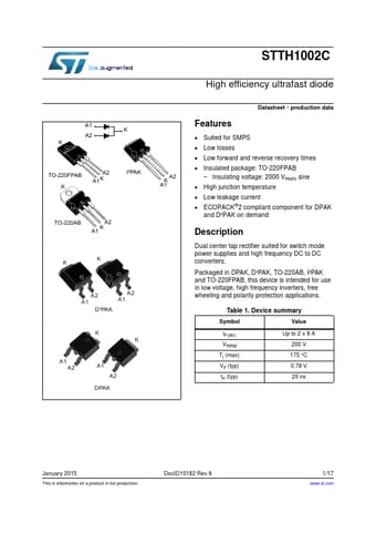  Datasheet Preview Page 1