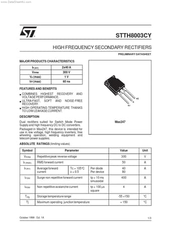  Datasheet Preview Page 1