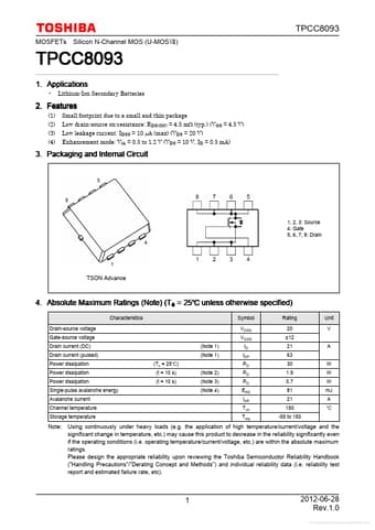  Datasheet Preview Page 1