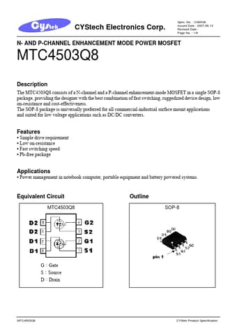  Datasheet Preview Page 1