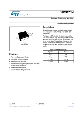  Datasheet Preview Page 1