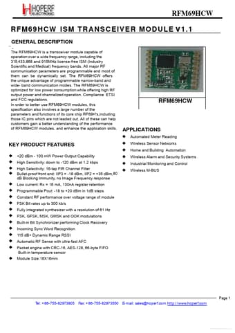  Datasheet Preview Page 1