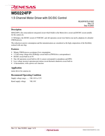  Datasheet Preview Page 1