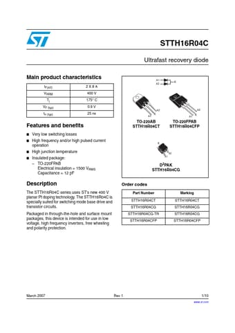  Datasheet Preview Page 1