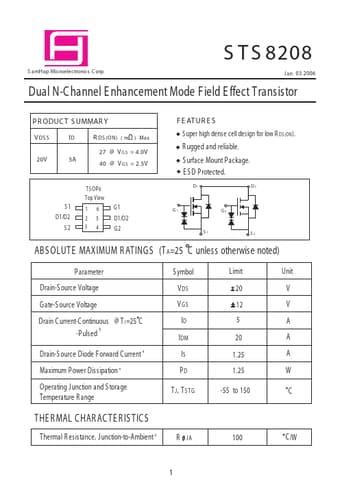  Datasheet Preview Page 1