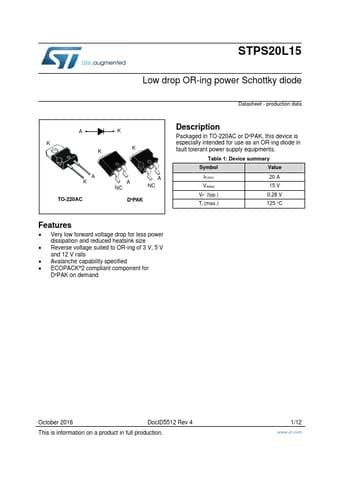  Datasheet Preview Page 1