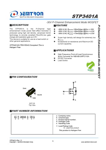  Datasheet Preview Page 1