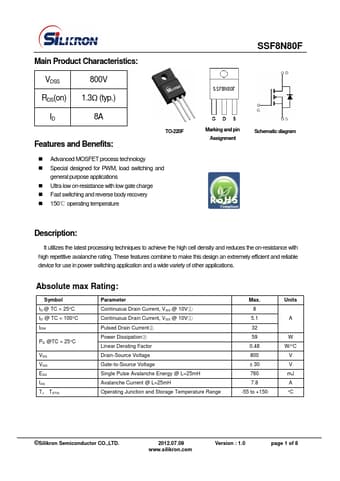  Datasheet Preview Page 1