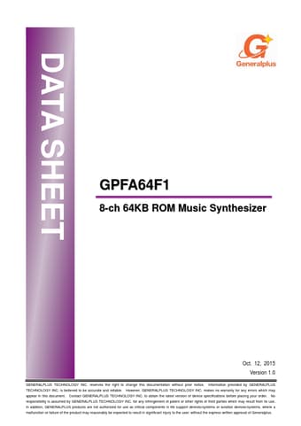  Datasheet Preview Page 1