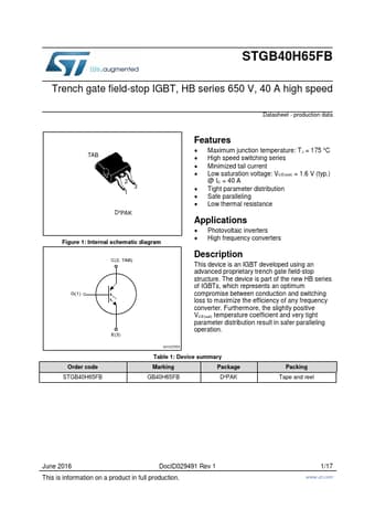  Datasheet Preview Page 1