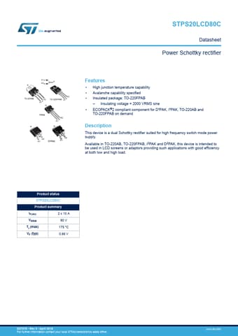  Datasheet Preview Page 1