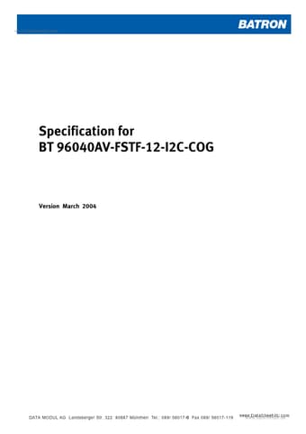  Datasheet Preview Page 1