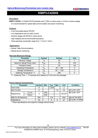  Datasheet Preview Page 1
