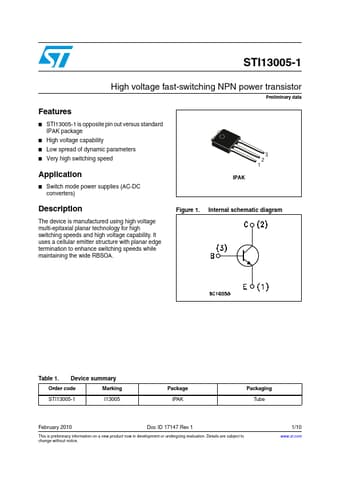  Datasheet Preview Page 1