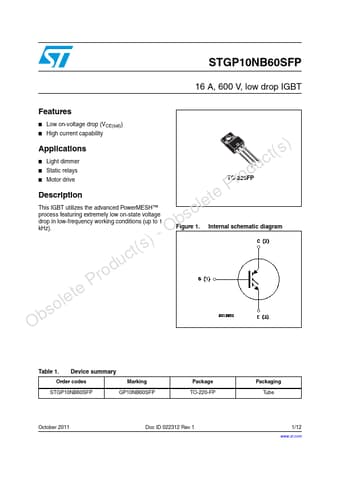  Datasheet Preview Page 1