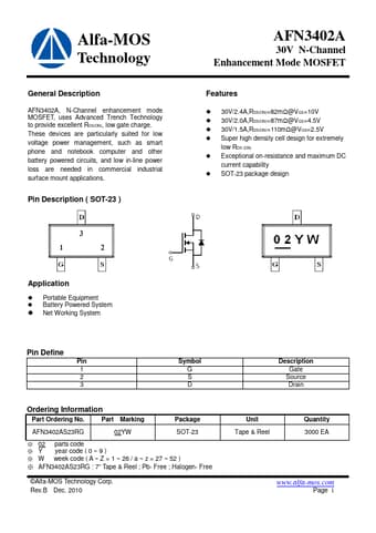  Datasheet Preview Page 1