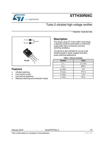  Datasheet Preview Page 1