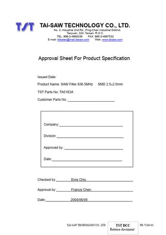  Datasheet Preview Page 1